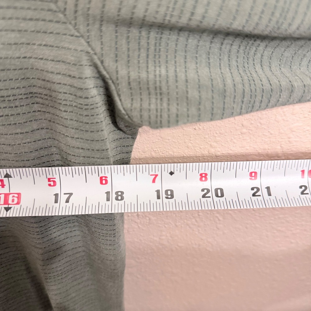 REI Womens Large Sage Green Textured Stripe Long Sleeve T-Shirt Base Layer - Picture 5 of 6